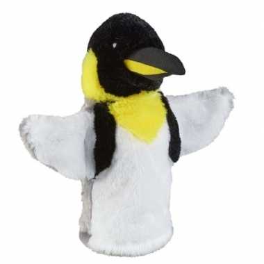 Pinguin handpop gekleurd pluche kopen