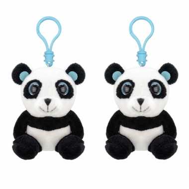 Set stuks pluche mini panda knuffel sleutelhanger kopen