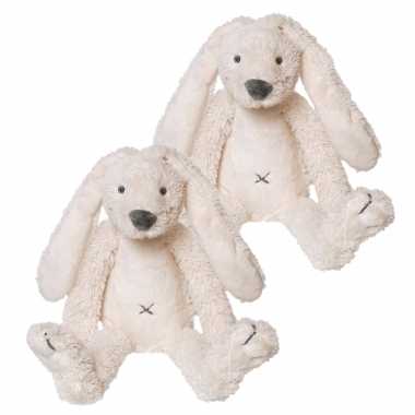 X stuks kraamkado konijnen knuffel wit kopen