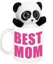 Moederdag cadeautje best mom mok knuffel pandabeer kopen