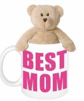 Moederdag cadeautje best mom mok knuffel teddybeer kopen