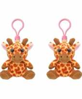 Set stuks pluche mini knuffel giraf sleutelhanger kopen 10263184