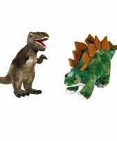 Setje knuffel dinosaurussen t rex stegosaurus kopen