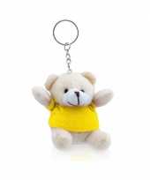 Teddybeer sleutelhangertje geel kopen