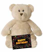 Verjaardagcadeau beren knuffel beige gratis verjaardagskaart kopen 10105515