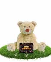 Verjaardagcadeau beren knuffel beige gratis verjaardagskaart kopen 10118378
