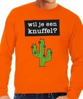 Wil je een knuffel fun sweater oranje heren kopen