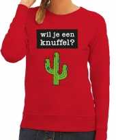 Wil je een knuffel fun sweater rood dames kopen